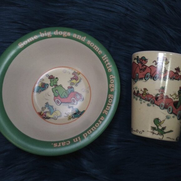 Vintage PD Eastman Go Dog Go Cup/Saucer set. Collectible, Kidcore, Y2K, Retro - Picture 1 of 4
